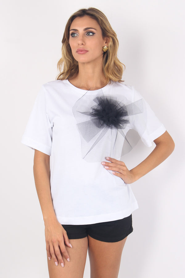 T-shirt Fiocco Tulle Bianco