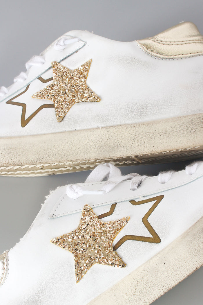 Sneaker One Star Glitter Bianco/oro-6
