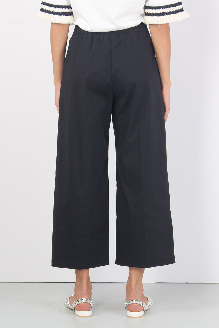Pantalone Elastico Cropped Nero-4