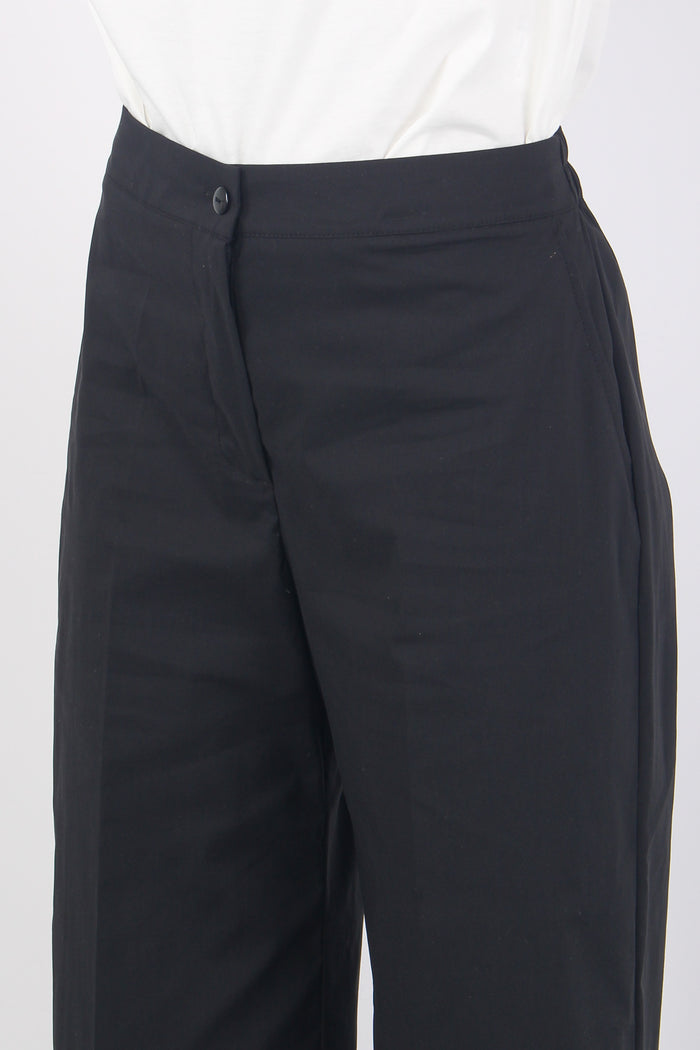 Pantalone Elastico Cropped Nero-8