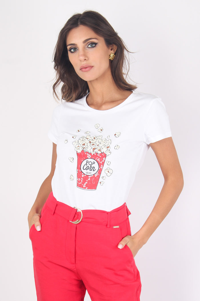 T-shirt Stampa Popcorn Bco/liujo-3
