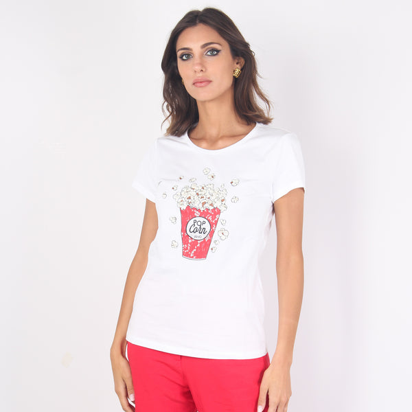 T-shirt Stampa Popcorn Bco/liujo-2