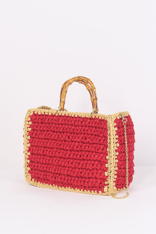 Shopping Crochet Manici Rosso/beige-2