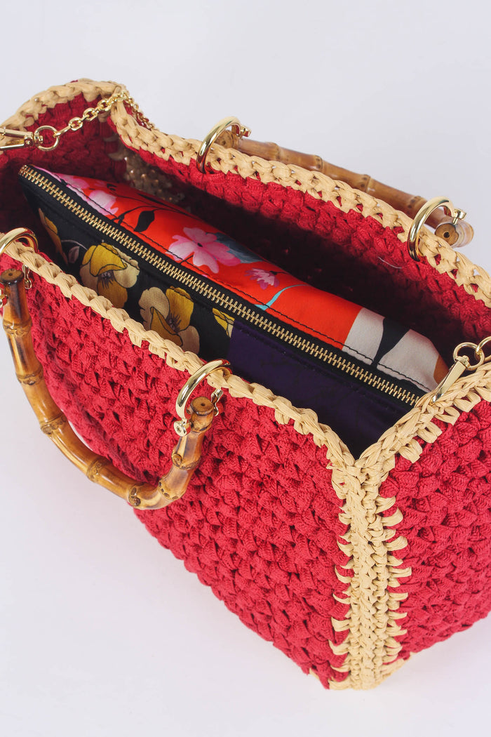 Shopping Crochet Manici Rosso/beige-5