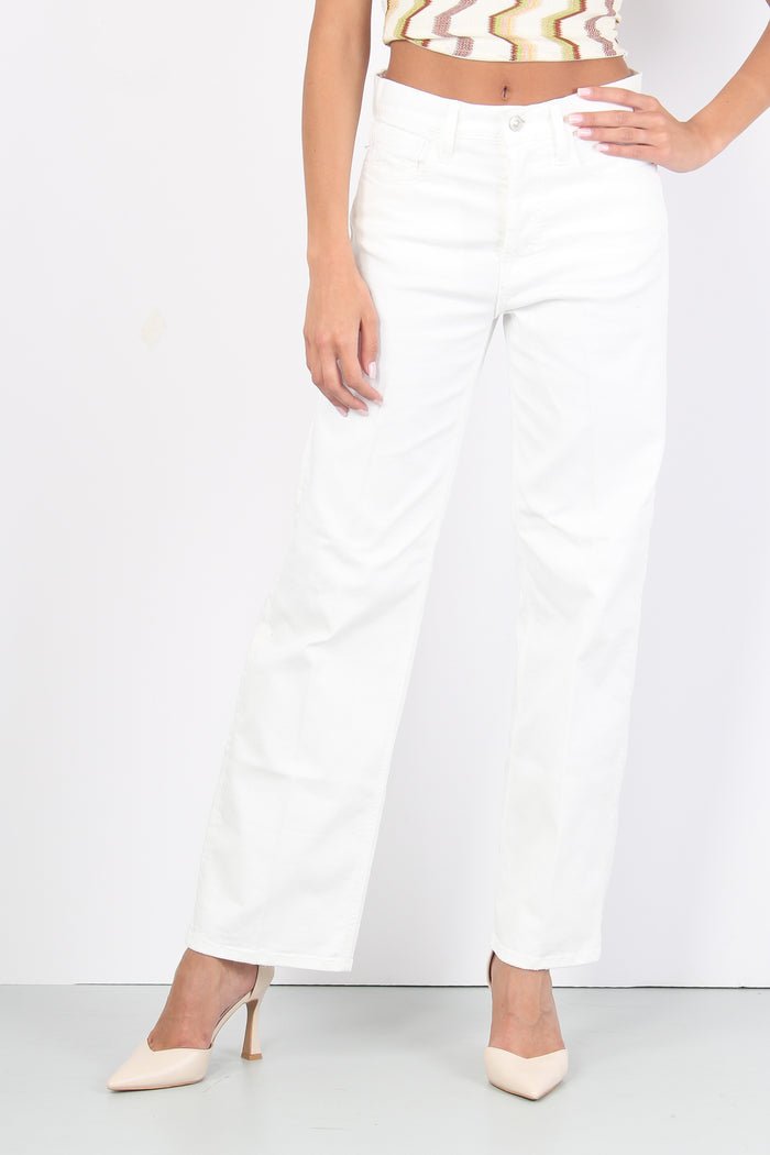 Jeans Vintage Gamba Larga Bianco-5