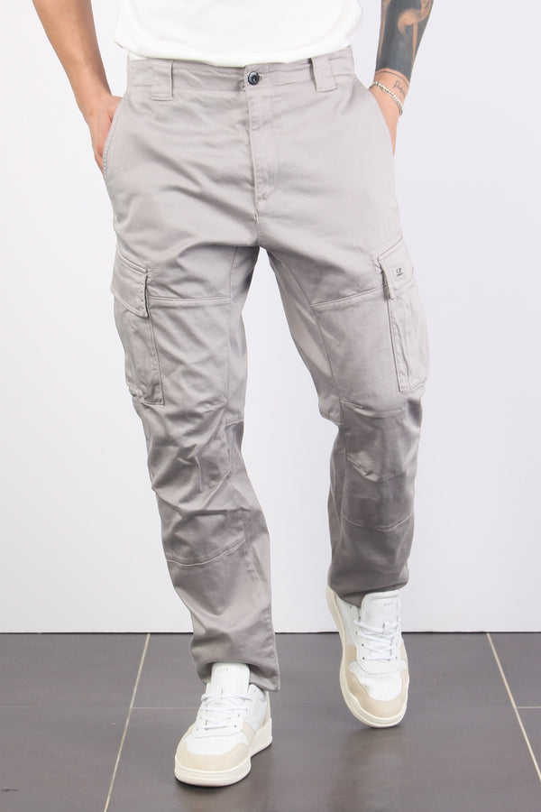 Pantalone Cargo Logo Drizzle Grey-2