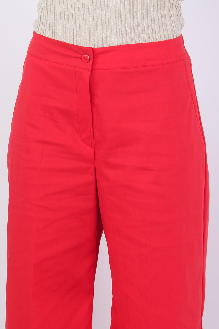 Pantalone Elastico Cropped Rosso-7