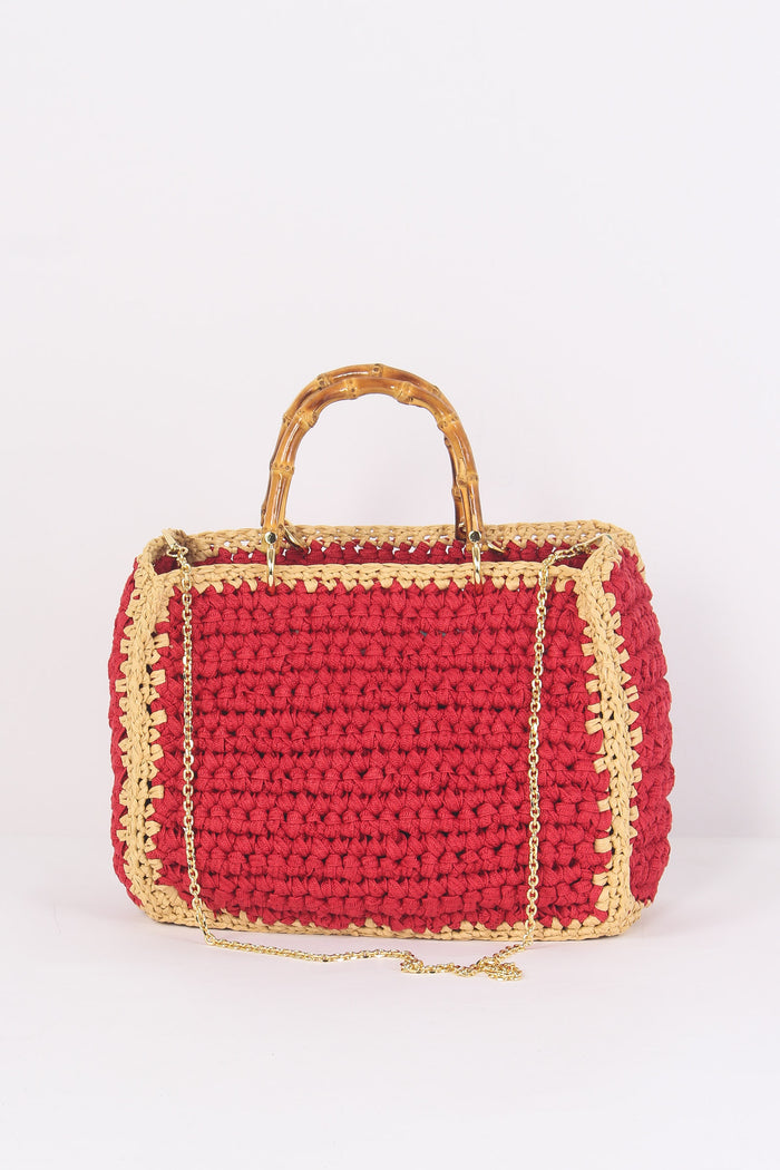 Shopping Crochet Manici Rosso/beige-3