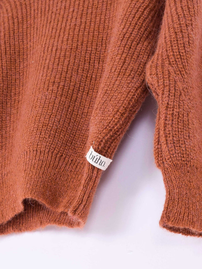 Maglia Cropped Mohair Rust-3