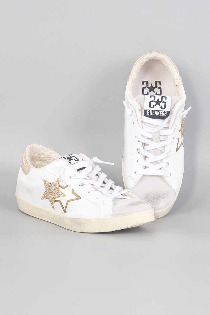 Sneaker One Star Glitter Bianco/oro-5