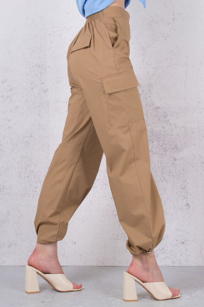 Pantalone Paracadutista Tasche Beige-5