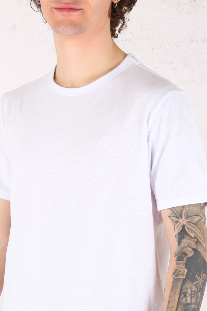T-shirt Cotone Fiammato Bianco-5
