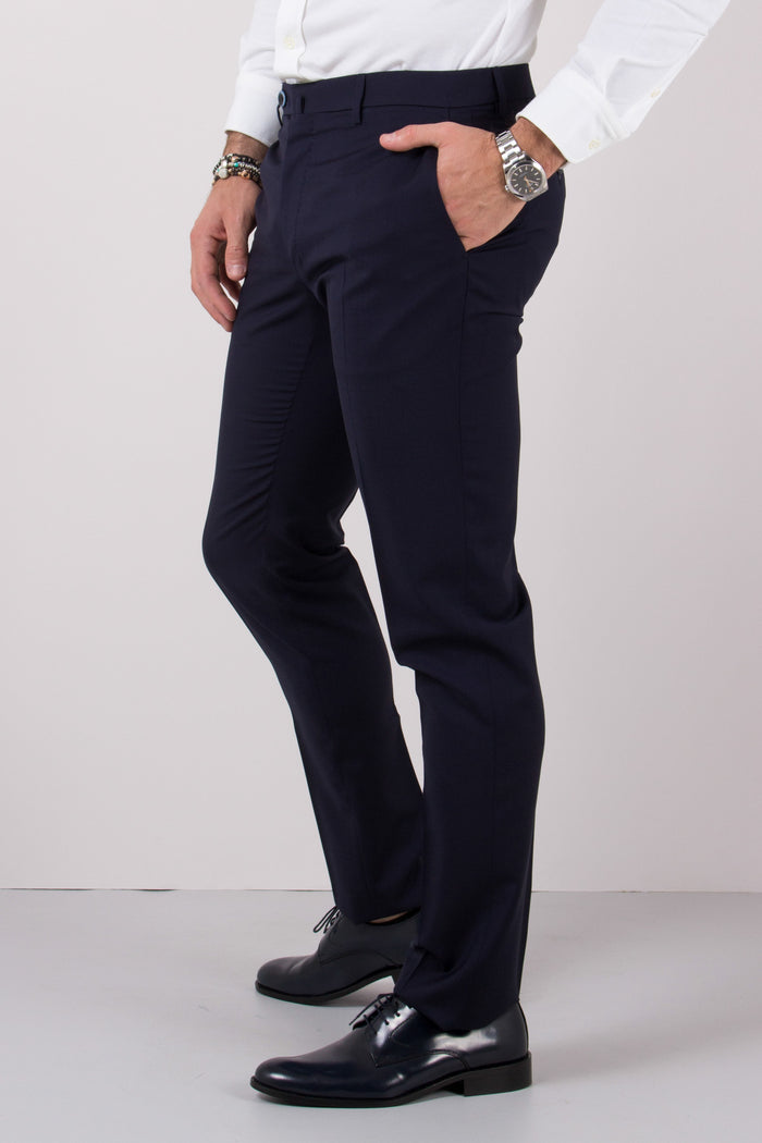 Pantalone Tela Lana Natural Navy Blue-5