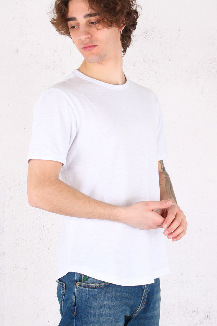 T-shirt Cotone Fiammato Bianco-4