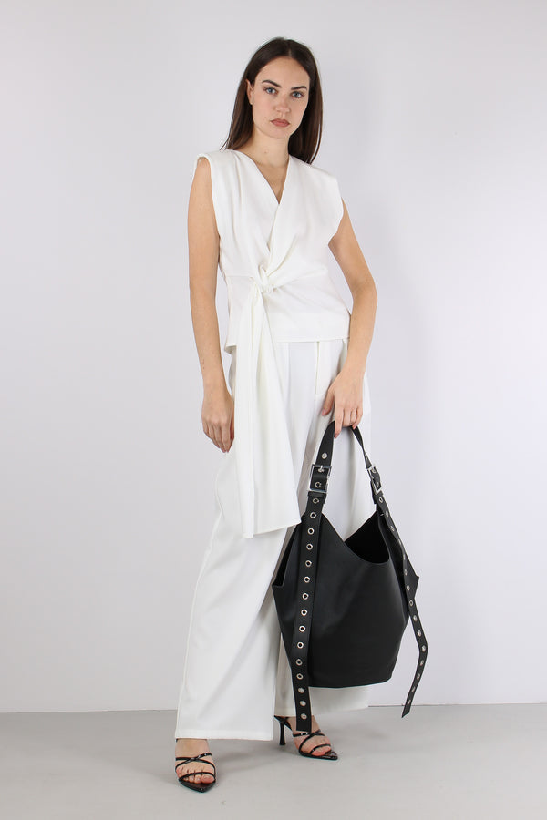 Top Chiusura Fiocco Laterale Bianco