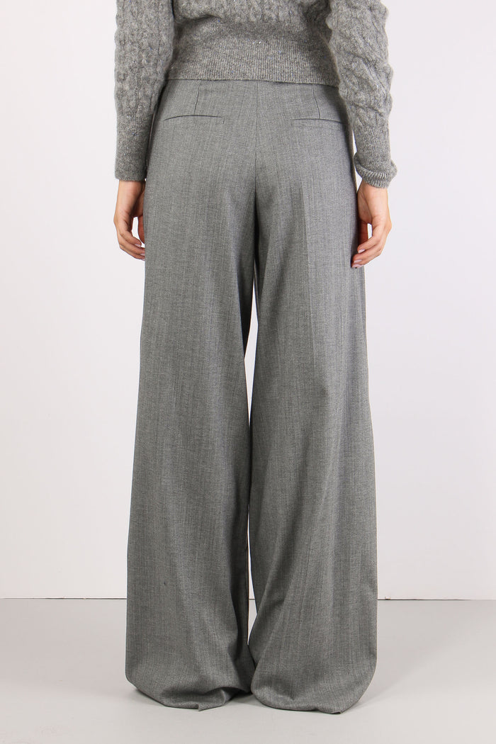 Mllapice Pantalone Palazzo Grigio Melange-5