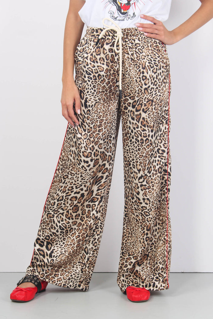 Pantalone Macula Piping Rosso Animalier-2