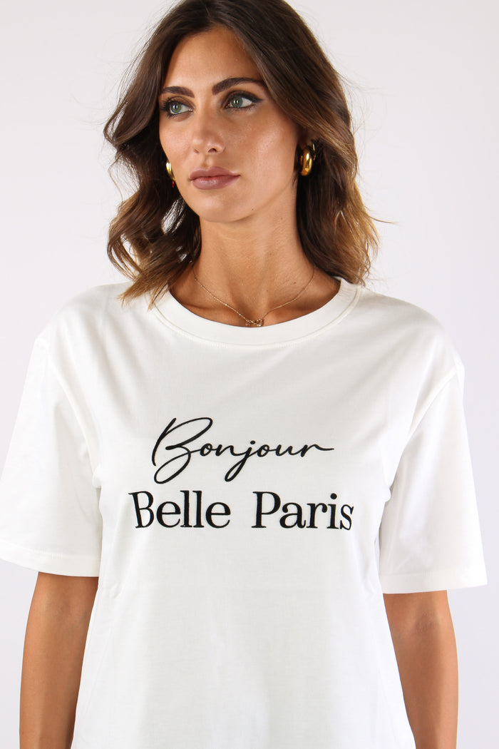 T-shirt Boujour Paris Floccata Panna-3