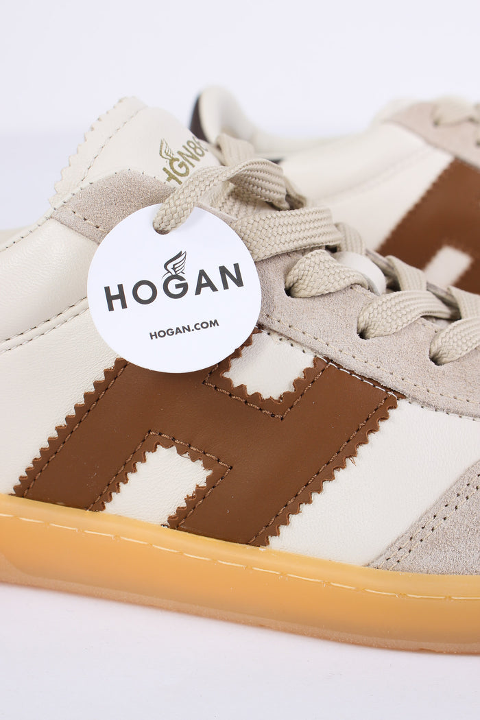 Sneaker Nappa Inserti Camoscio Avorio/beige-7
