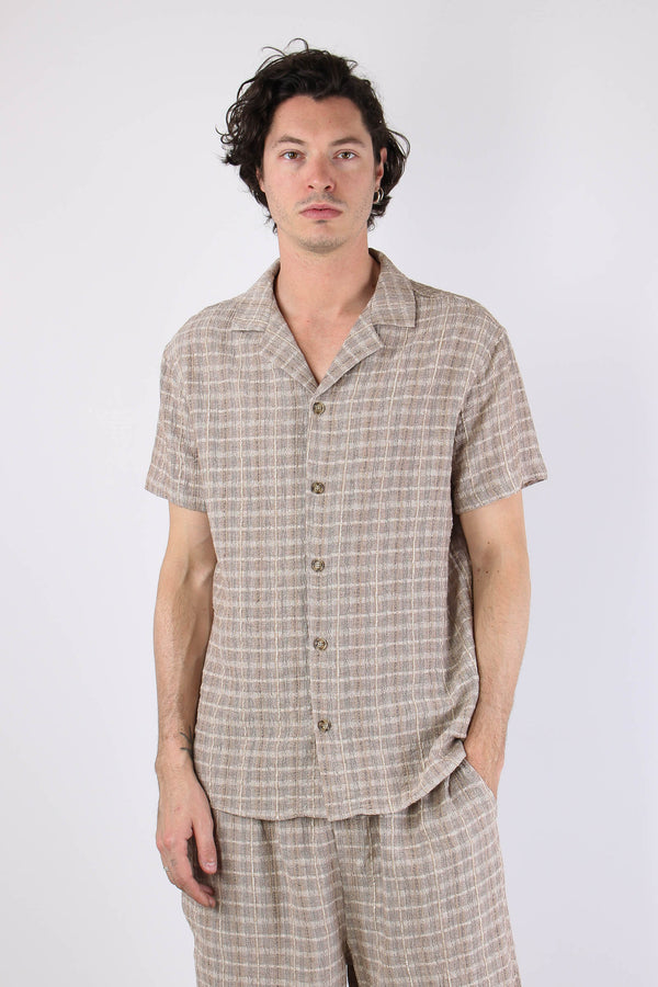 Camicia Tessuto Lavorato Sabbia-2