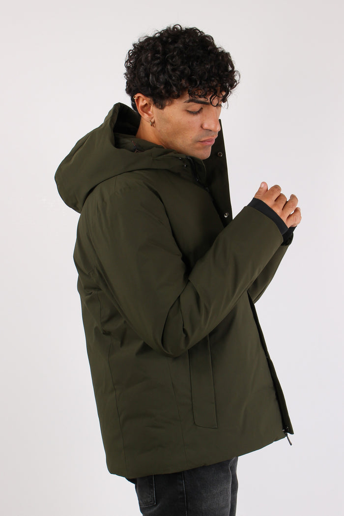 Obione Giubbotto Corto Tessuto Land Green-6