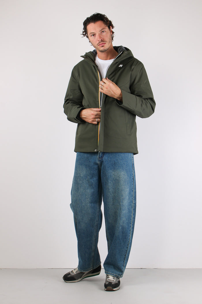 Giubbotto Corto Inserto Marmotta Green/b-blue