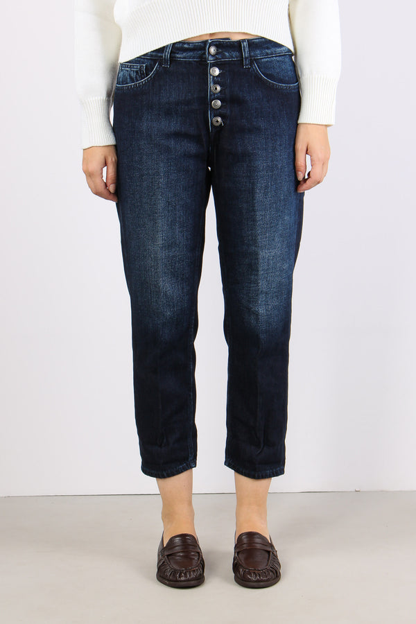Koons Denim Bottone Gioiello Denim Scuro-2