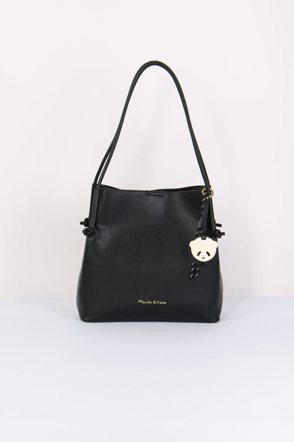 Tote Bag Manici Sottili Nero