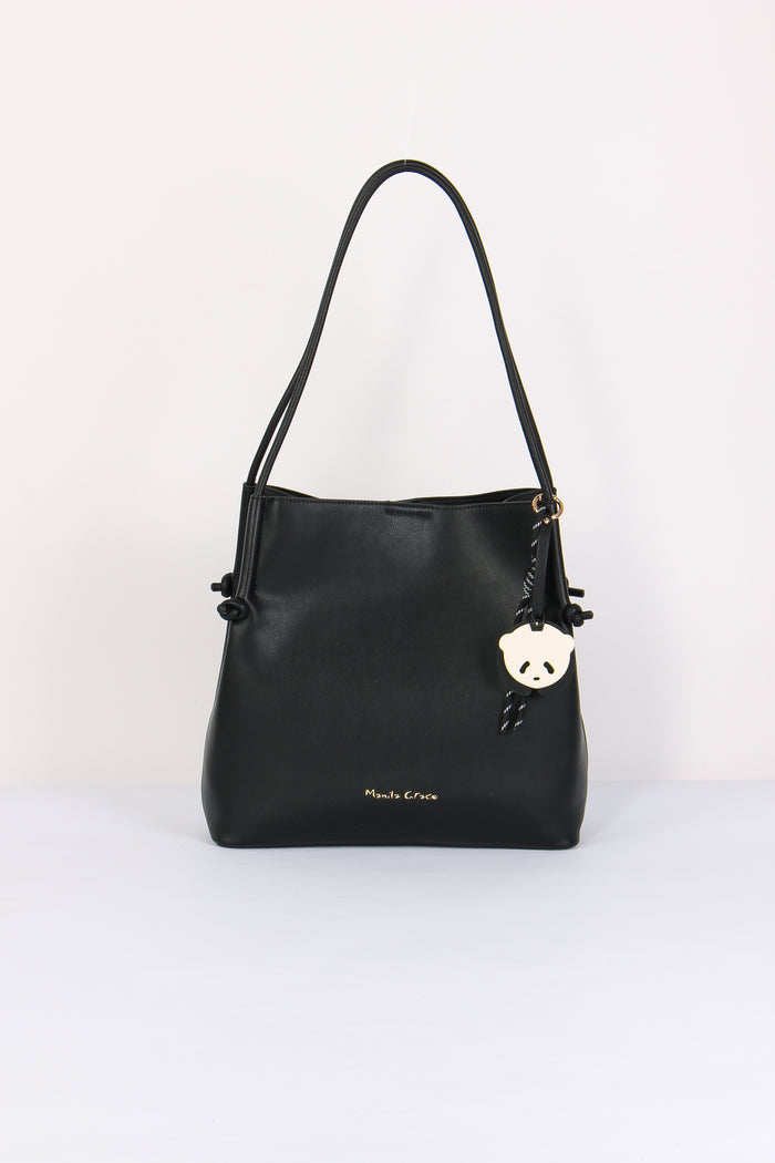 Tote Bag Manici Sottili Nero