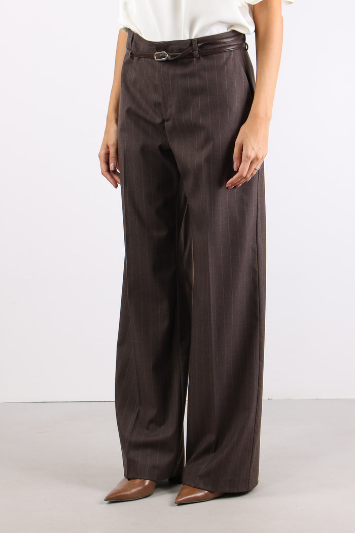 Pantalone Dritto Gessato Taupe-3
