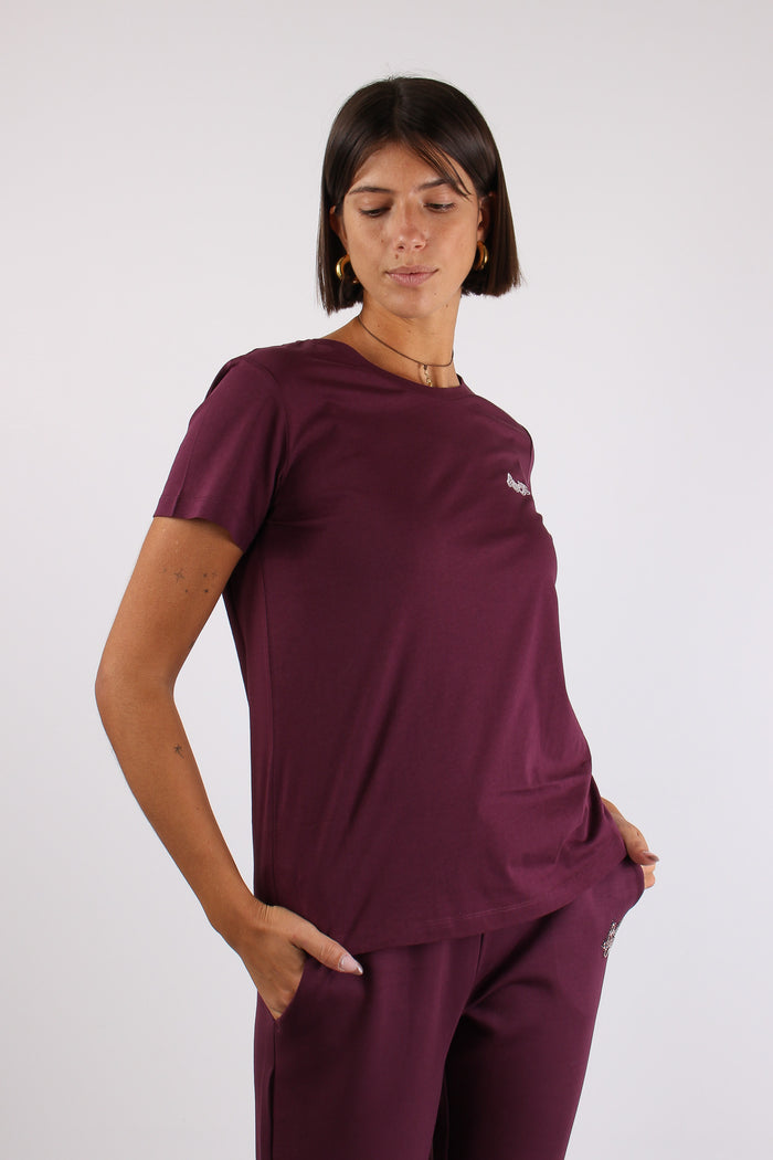 T-shirt Logo Laterale Red/amburgine-3