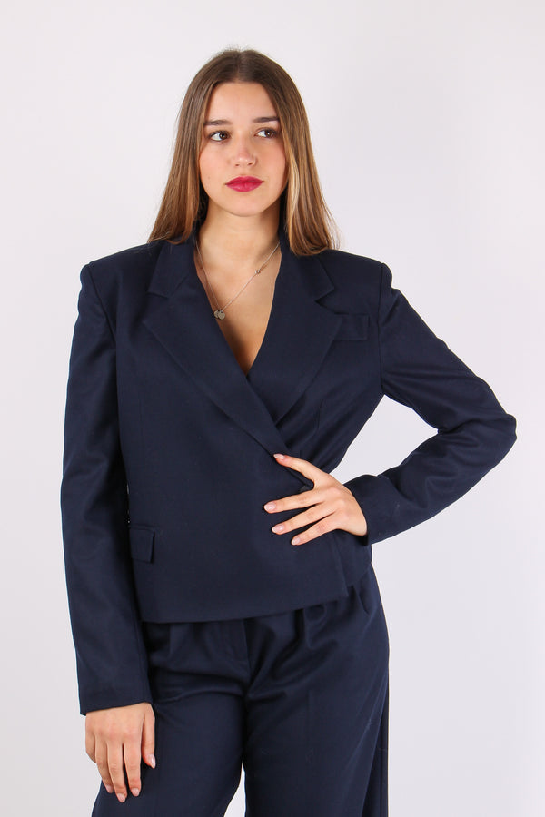 Giacca Corta Doppiopetto Flane Blu-2