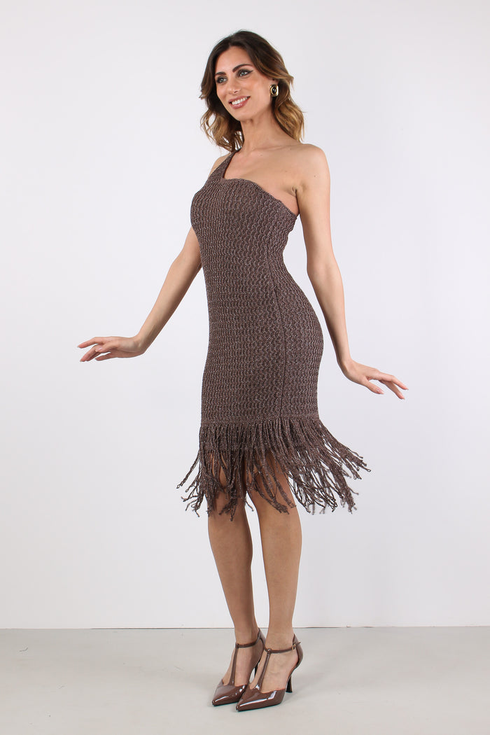 Juniperos Abito Lurex Frange Beige/ferro-4