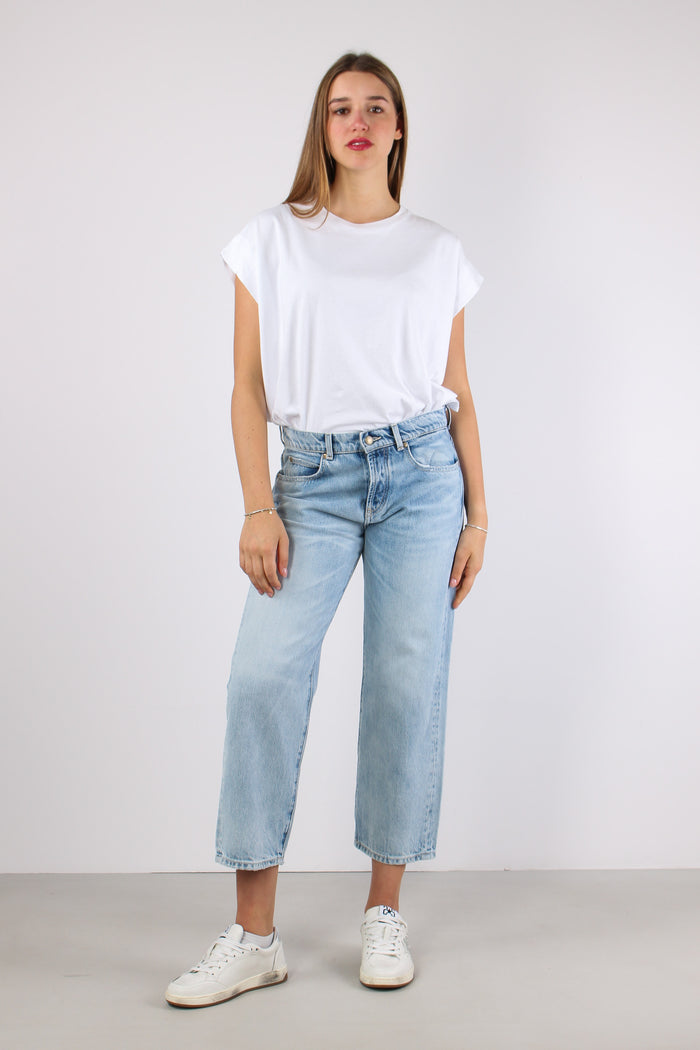 Denim Scritta Perline Denim Chiaro