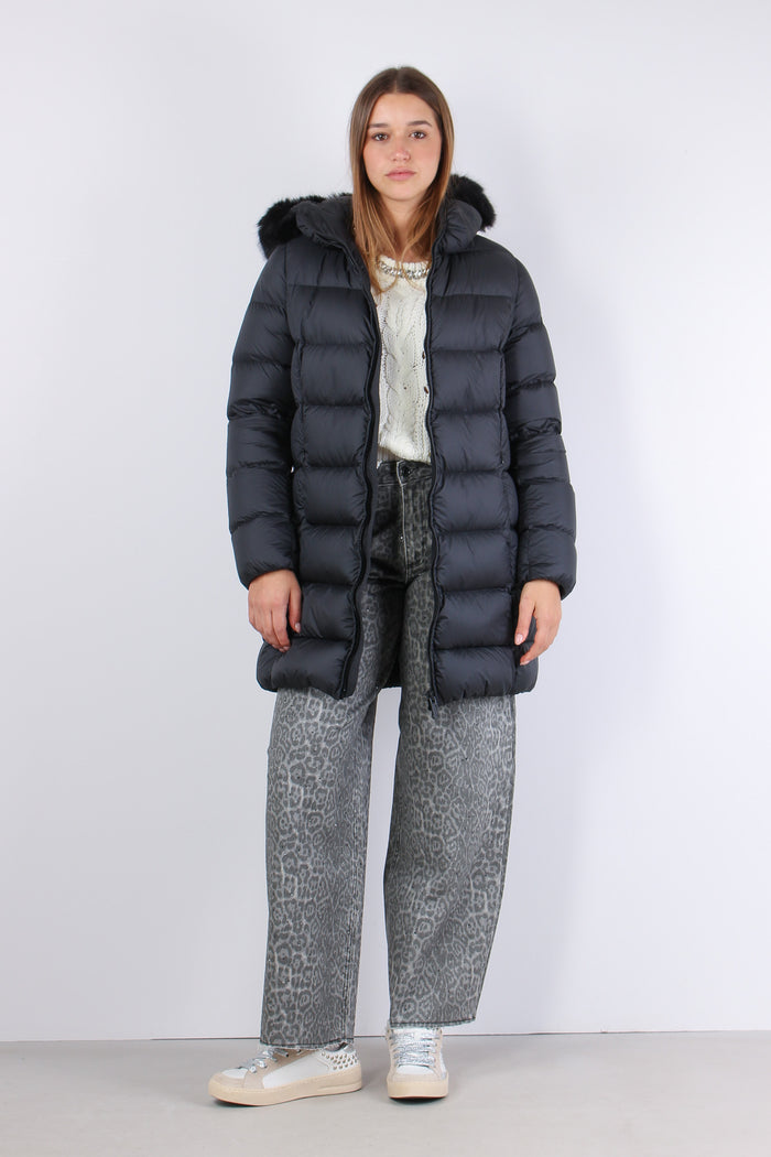 Piumino Lungo Opaco Ecopellicc Nero-4