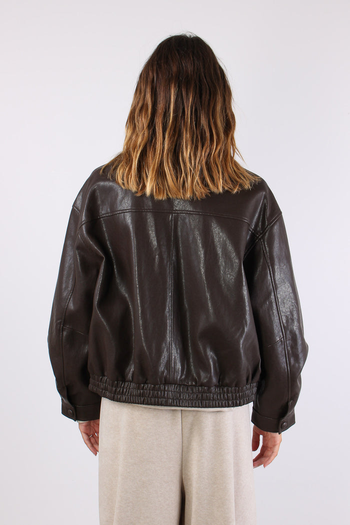 Bomber Ecopelle Doppia Chiusur Moro-5