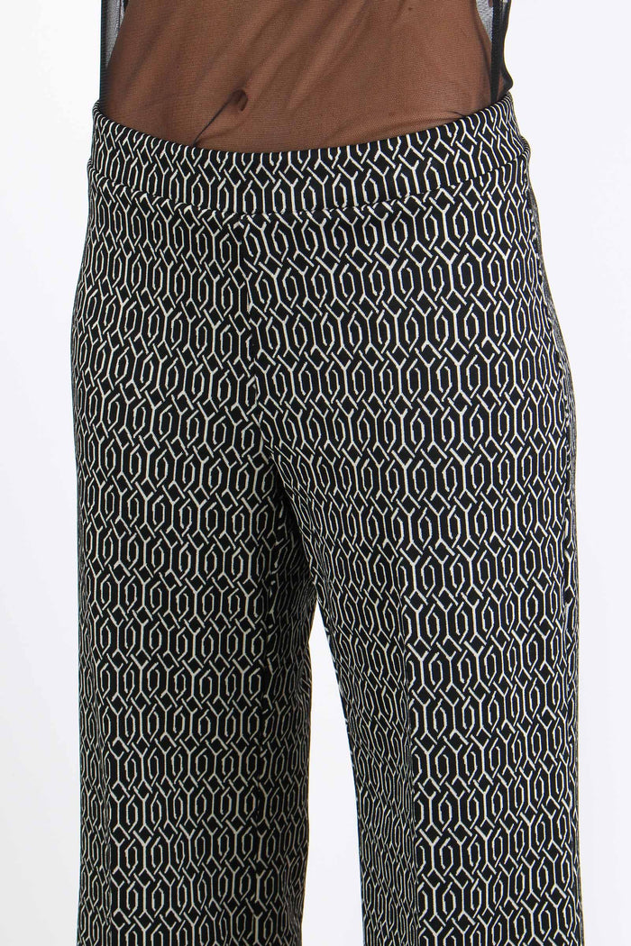 Pantalone Cropped Fantasia Nero/panna-6