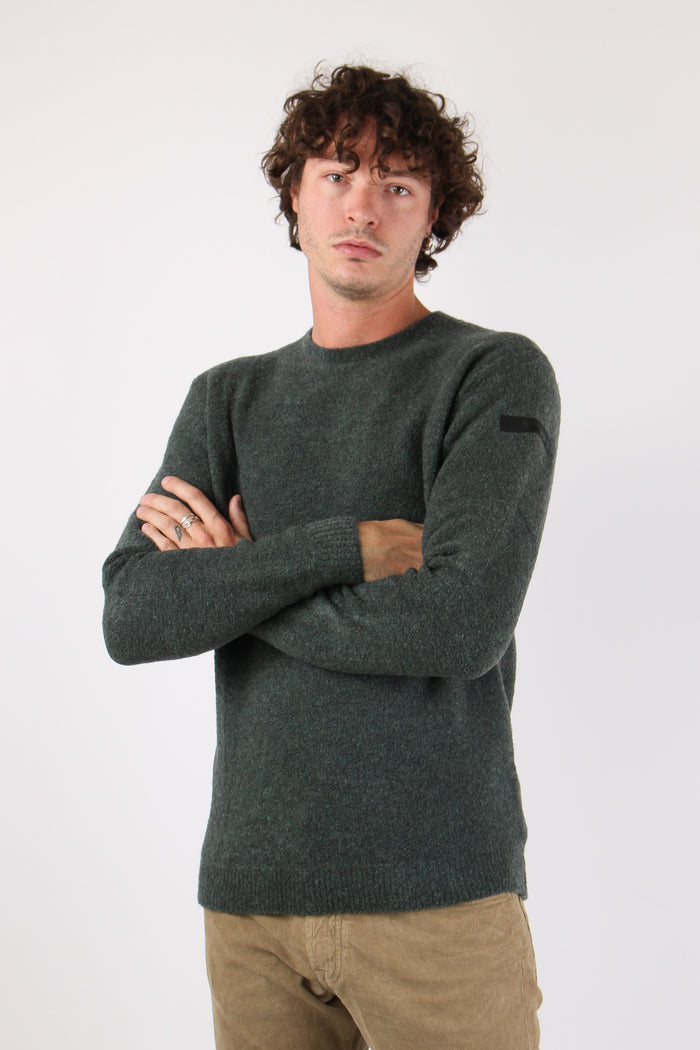 Girocollo Lana Boucle Forest Green-3
