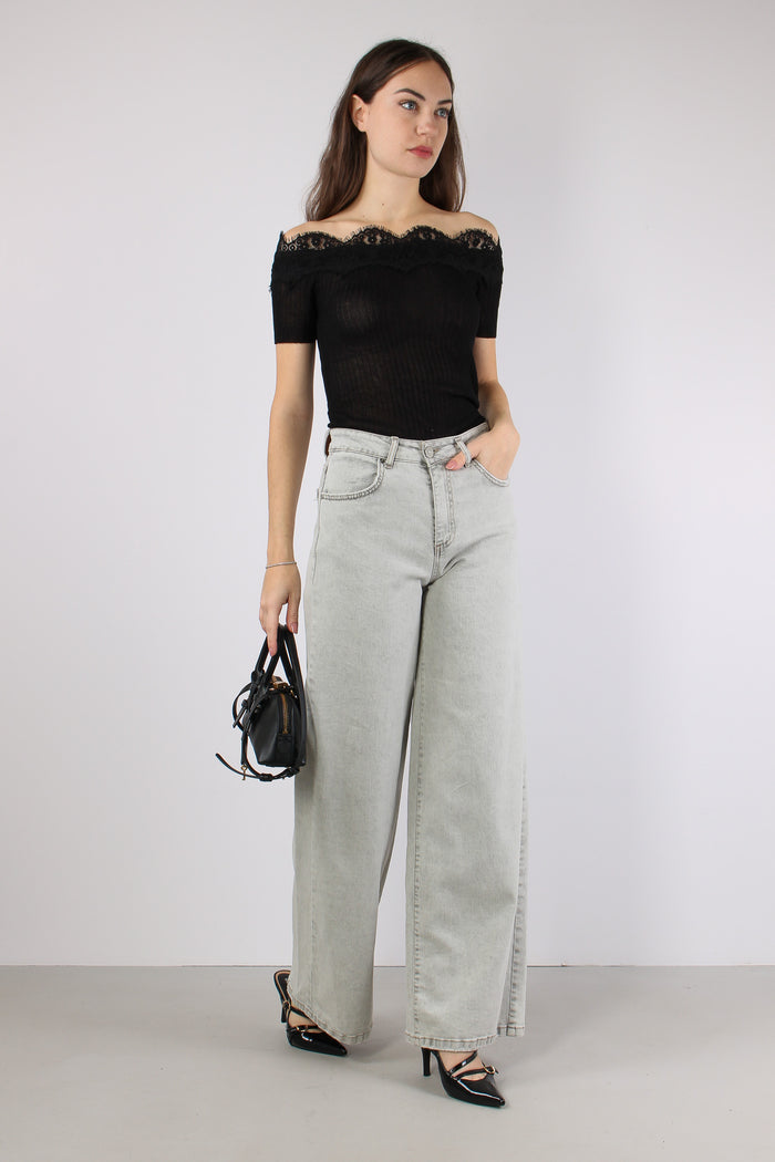Denim Palazzo Slavato Denim Nero-3