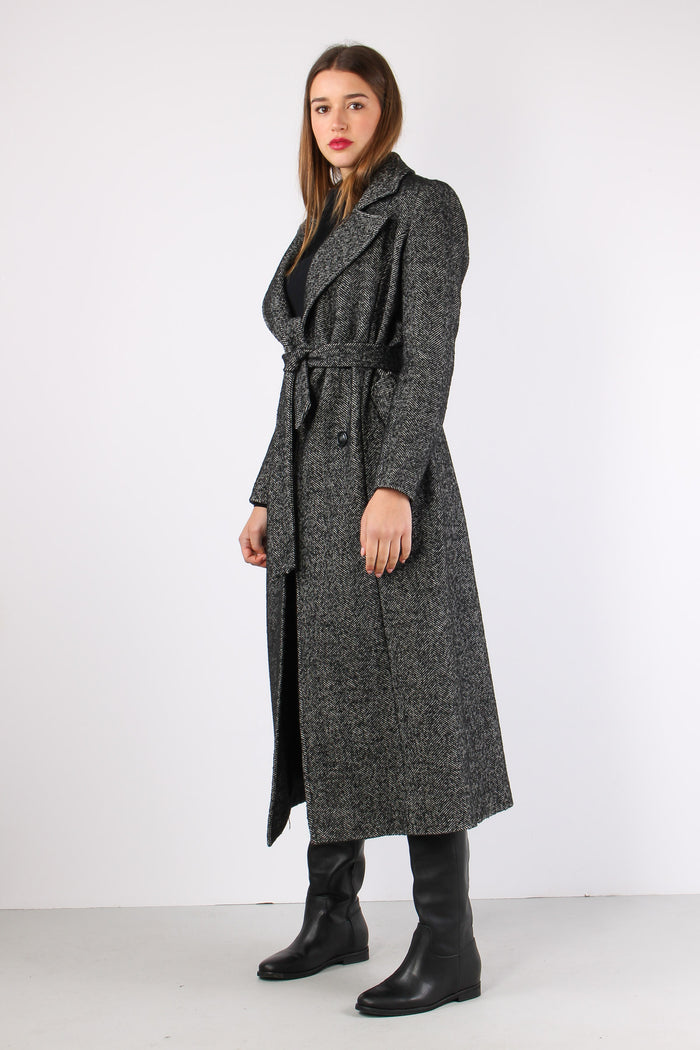 Cappotto Lungo Resca Nero/panna-3