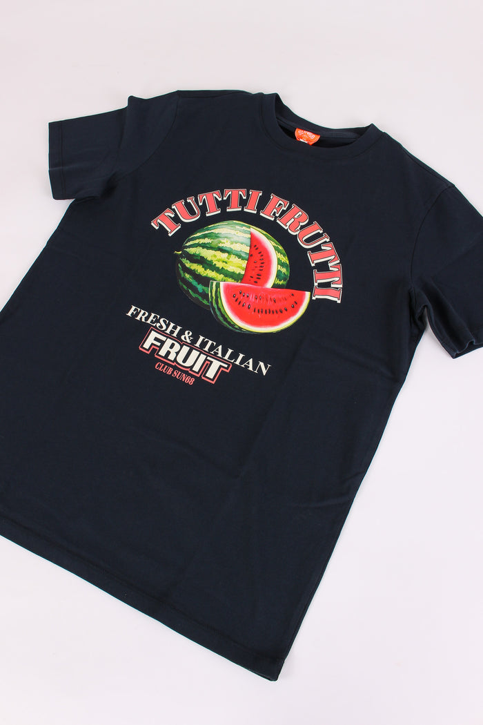 T-shirt Stampa Beach Navy-3