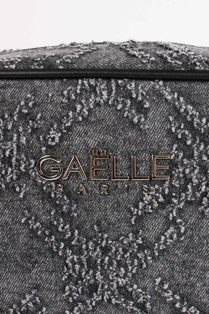 Camera Bag Denim Sfrangiato Nero-7