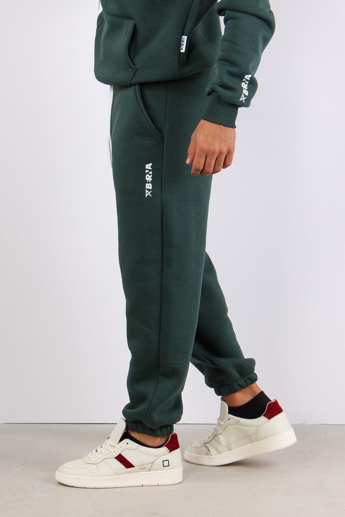 Pantalone Felpa Logo Verde Bosco-6