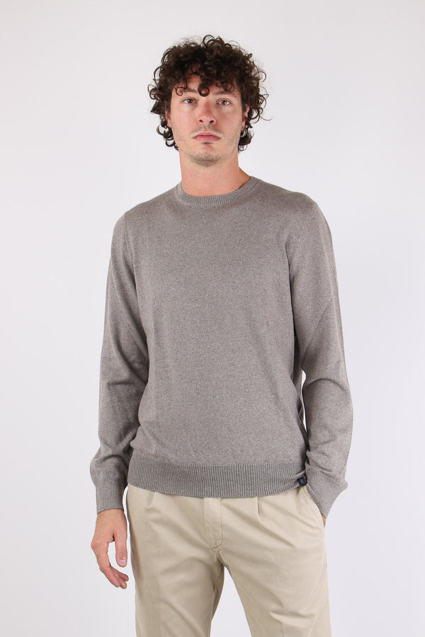 Maglia Girocollo 100% Lana Kaki