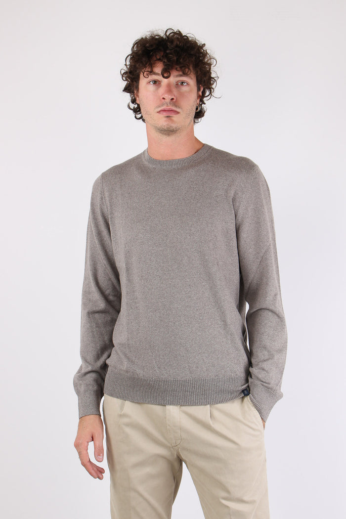 Maglia Girocollo 100% Lana Kaki