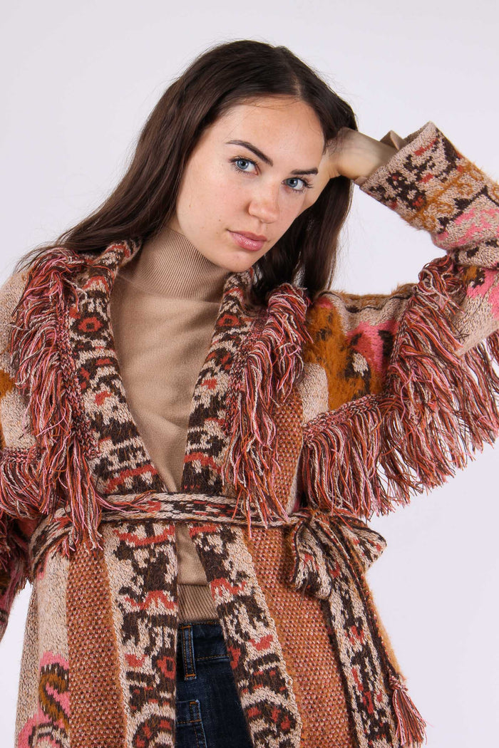 Cardigan Peruviano Frange Fantasia-8