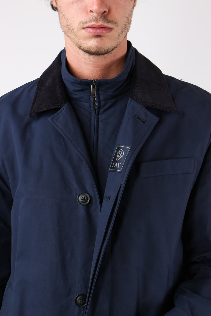 Cappotto Morning Corto Canvas Blu-7