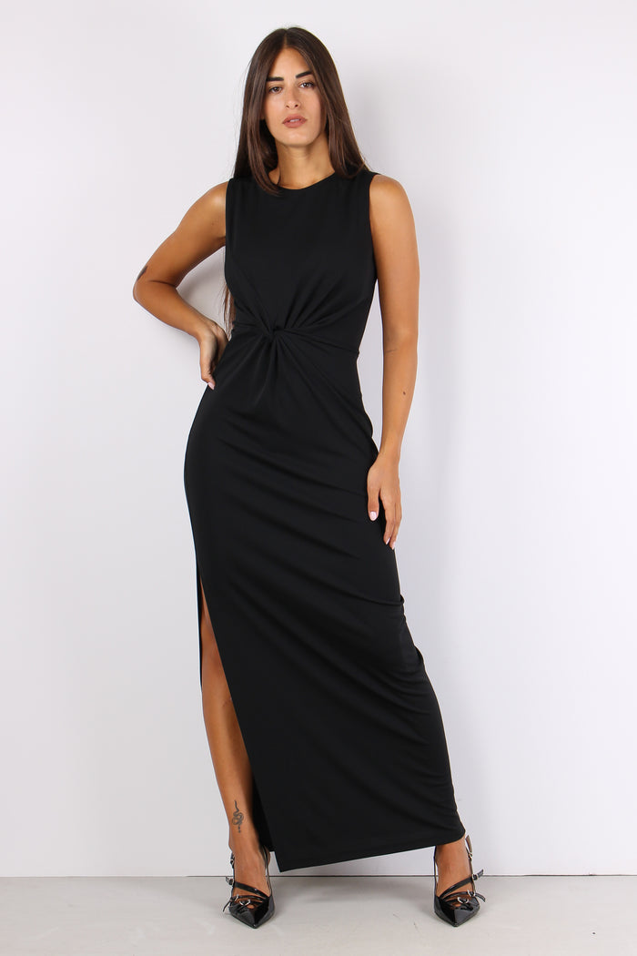 Cecidi Abito Lungo Nodo Vita Black