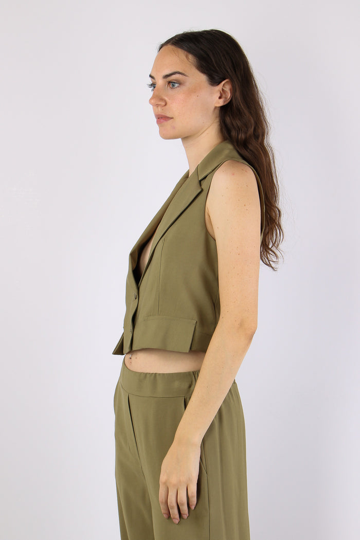 Gilet Cropped Misto Viscosa Salvia-4