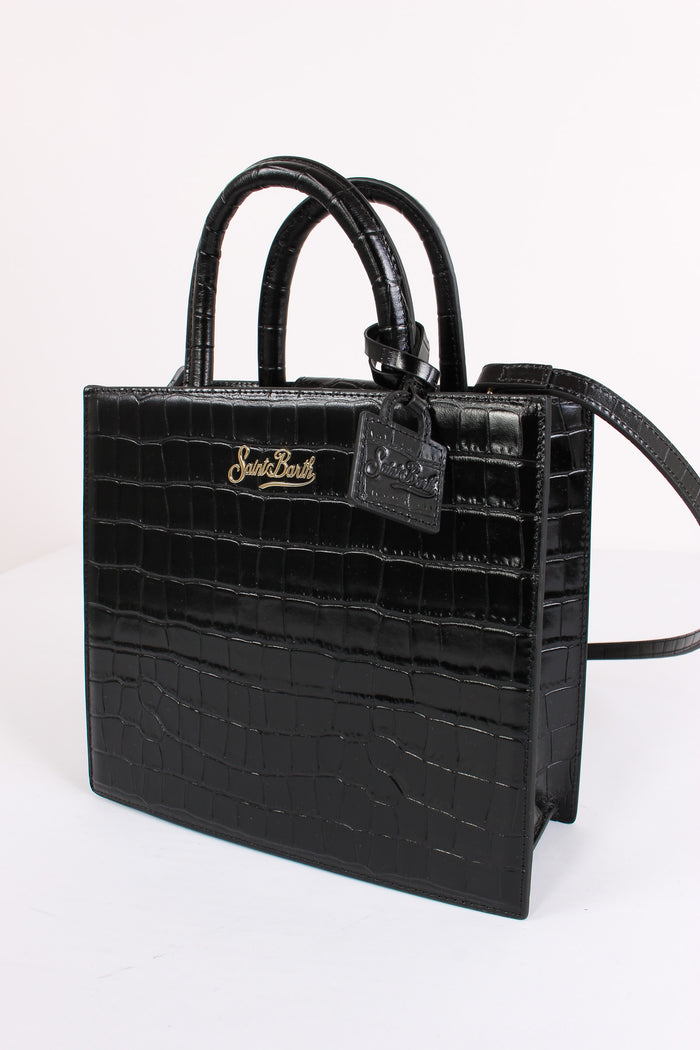 Shopping Stampa Croco Nero-4